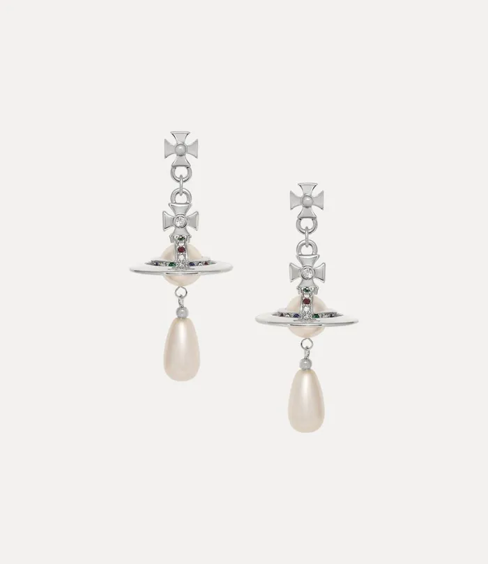 Vivienne Westwood Earrings Women Pearl Drop Earrings Platinumpearlmulti