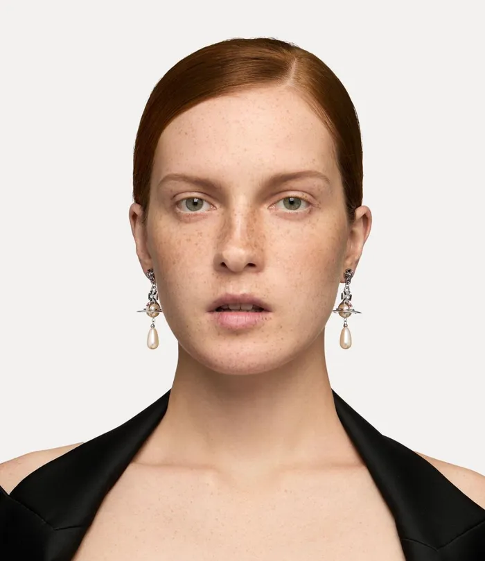 Vivienne Westwood Earrings Women Pearl Drop Earrings Platinumpearlmulti