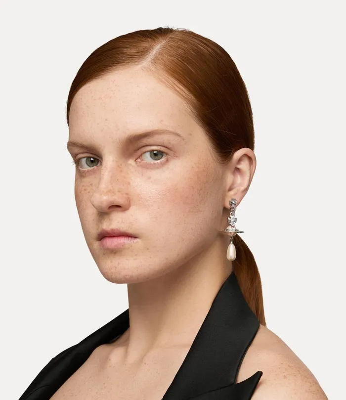 Vivienne Westwood Earrings Women Pearl Drop Earrings Platinumpearlmulti