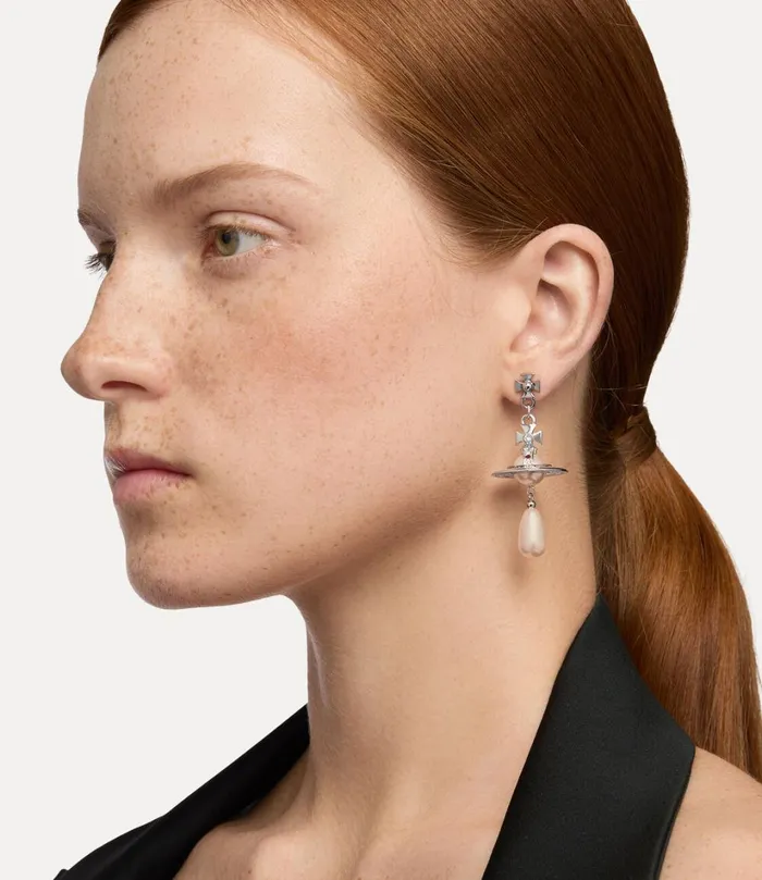 Vivienne Westwood Earrings Women Pearl Drop Earrings Platinumpearlmulti