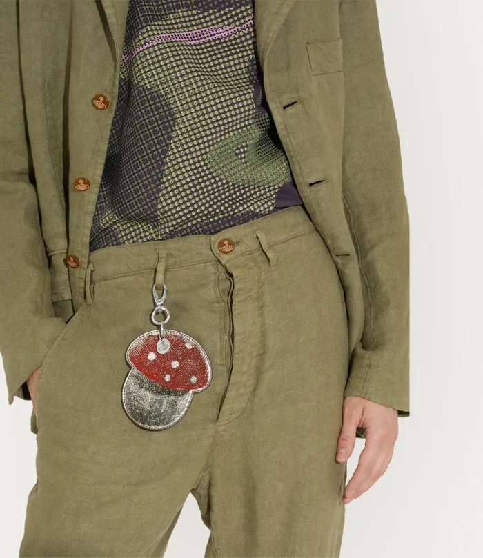 Vivienne Westwood Keyrings WomenMen Mushroom Charm Greyred
