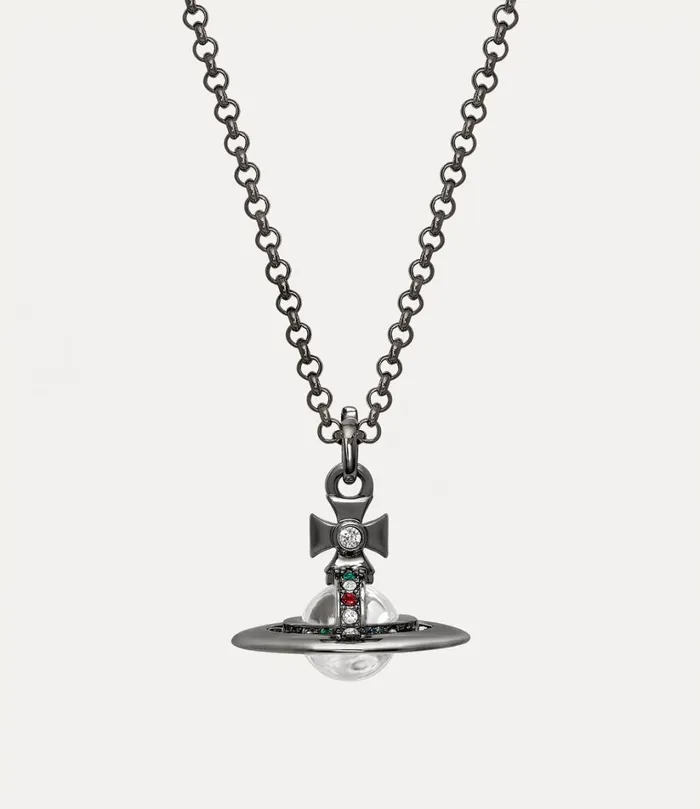 Vivienne Westwood Necklaces MenWomen New Tiny Orb Pendant Necklace Ruthenium