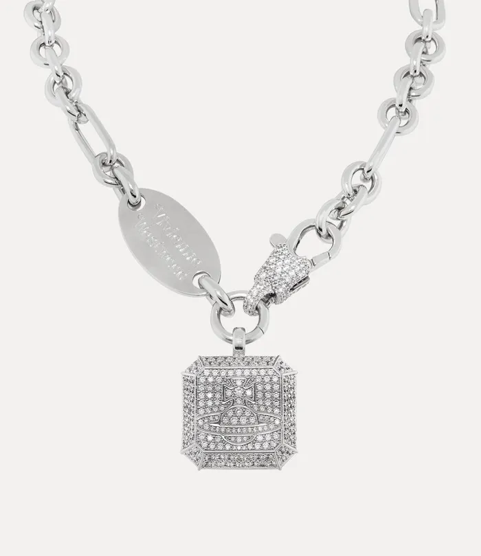 Vivienne Westwood Necklaces Women Shelley Necklace Platinum White Cz