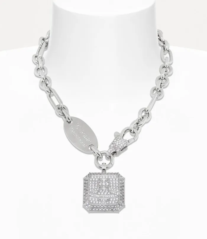Vivienne Westwood Necklaces Women Shelley Necklace Platinum White Cz