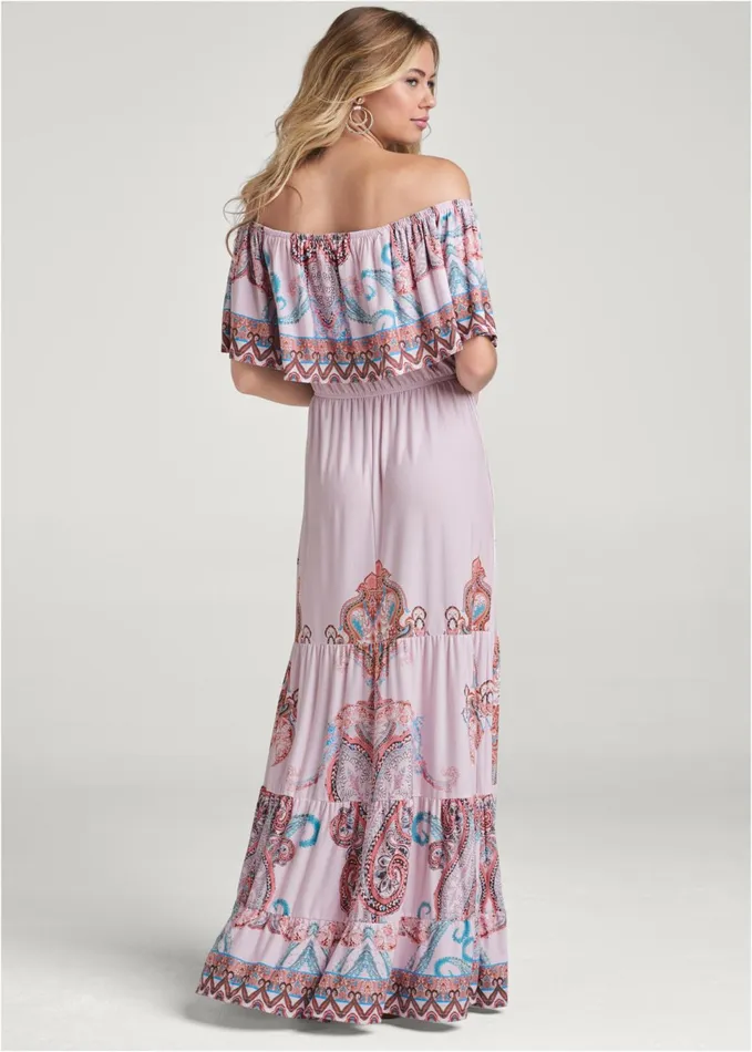 WANDERING GODDESS DRESS Blush Multi Women VENUS Maxi Dresses
