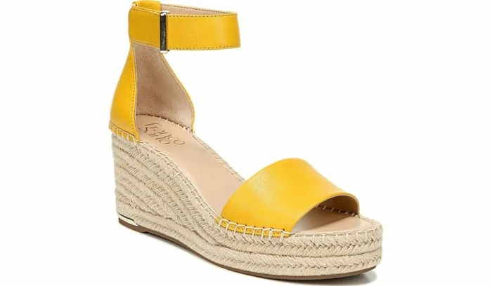 Wedges Women Franco Sarto Franco Clemens Espadrille Wedge Sandal Summer Yellow Leather Wedges Women Franco Sarto Franco Clemens Espadrille Wedge Sandal Summer Yellow Leather