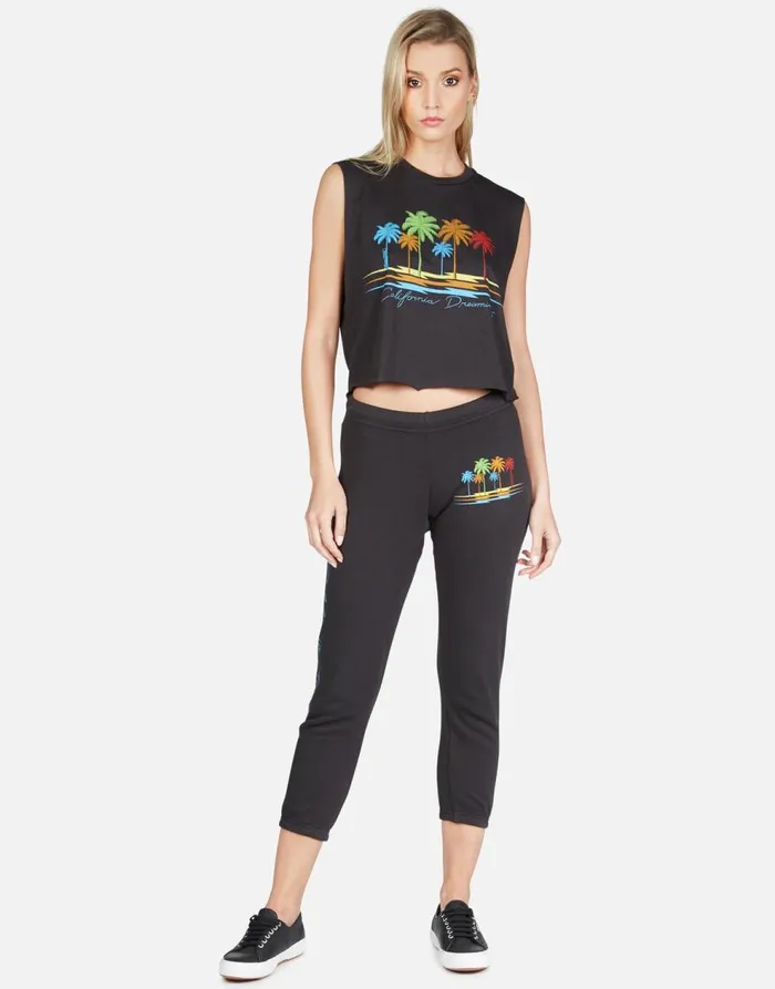 Women039s Alana Cali Dreaming Onyx Lauren Moshi Crop Sweatpants