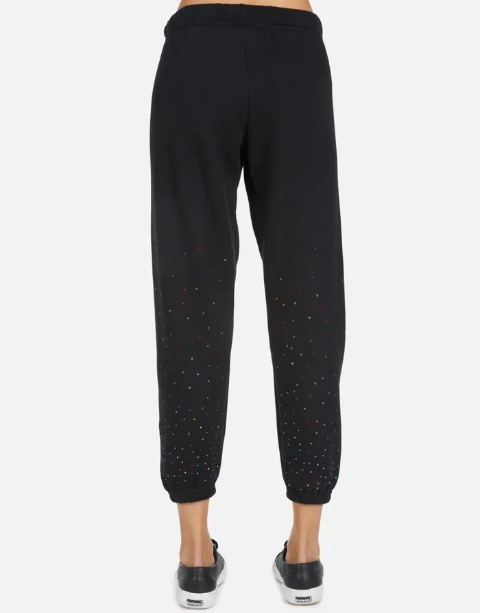 Women039s Alana Red Lip Black Lauren Moshi Crop Sweatpants