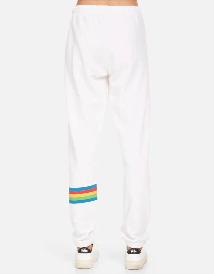 Women039s Brynn Rainbow Peace Skull Milk Lauren Moshi Long Sweatpants