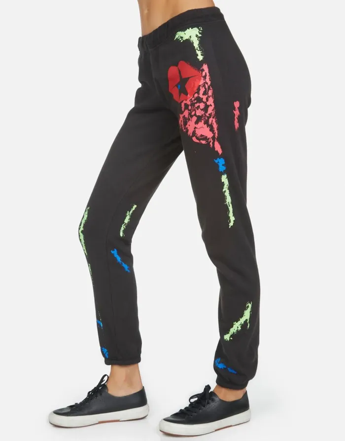 Women039s Gia Star Kiss Onyxpaint Smudge Lauren Moshi Long Sweatpants