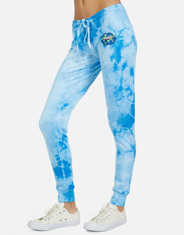 Women039s Jess World Peace Lips Blue Clouds Lauren Moshi Long Sweatpants