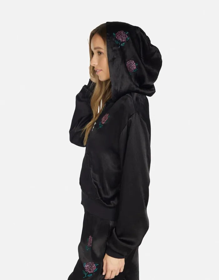 Women039s Kathleen Crystal Roses Black Lauren Moshi Hoodies
