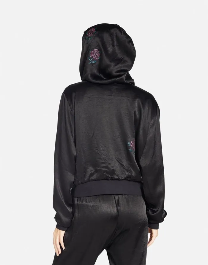 Women039s Kathleen Crystal Roses Black Lauren Moshi Hoodies