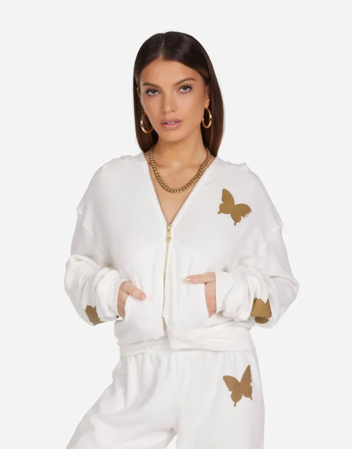 Women039s Lachelle Gold Butterflies Milk Lauren Moshi Hoodies