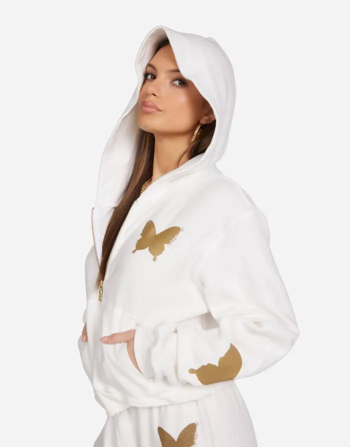 Women039s Lachelle Gold Butterflies Milk Lauren Moshi Hoodies