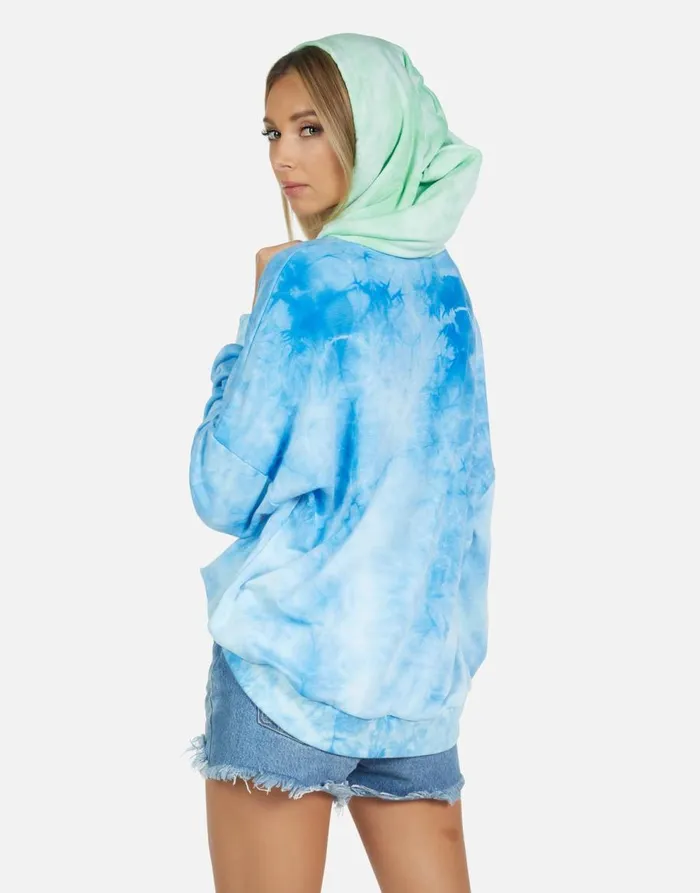 Women039s Lila World Peace Lips Blue Clouds Neon Lauren Moshi Hoodies