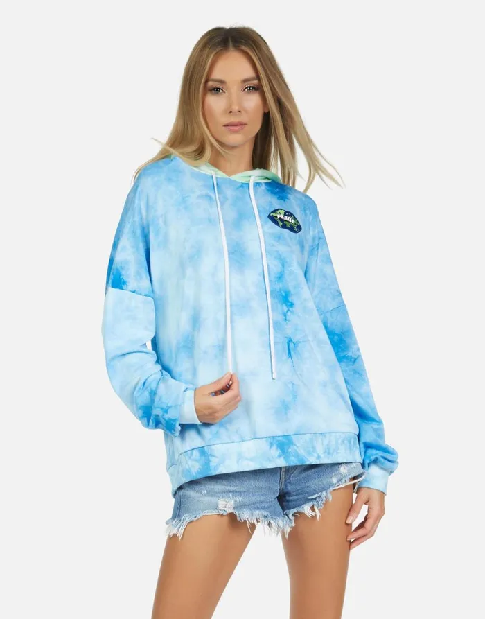Women039s Lila World Peace Lips Blue Clouds Neon Lauren Moshi Hoodies