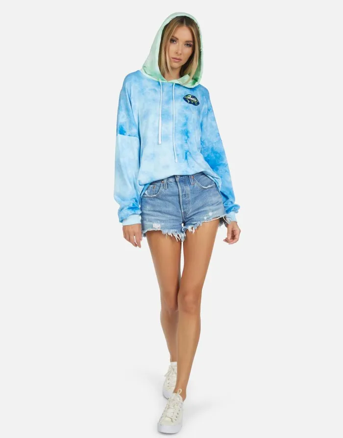 Women039s Lila World Peace Lips Blue Clouds Neon Lauren Moshi Hoodies
