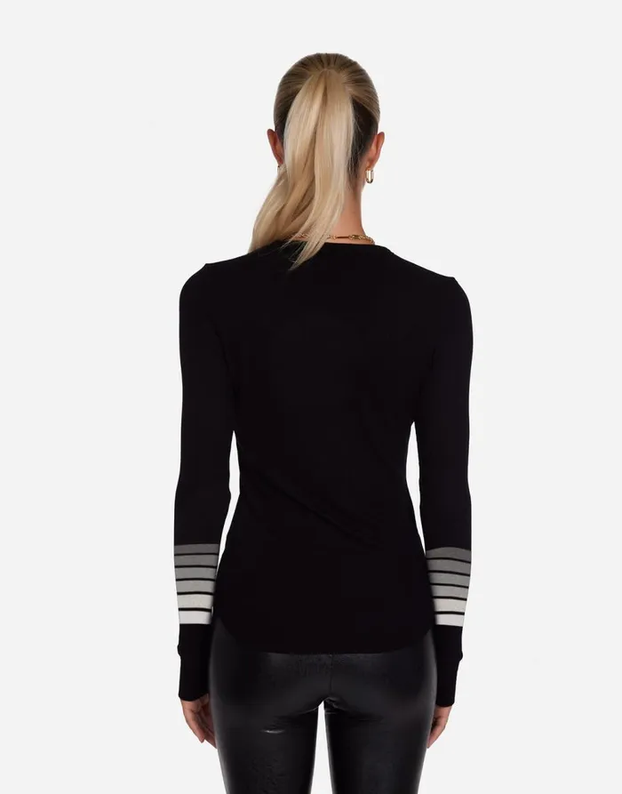 Women039s McKinley Ombre Star Black Lauren Moshi Long Sleeve