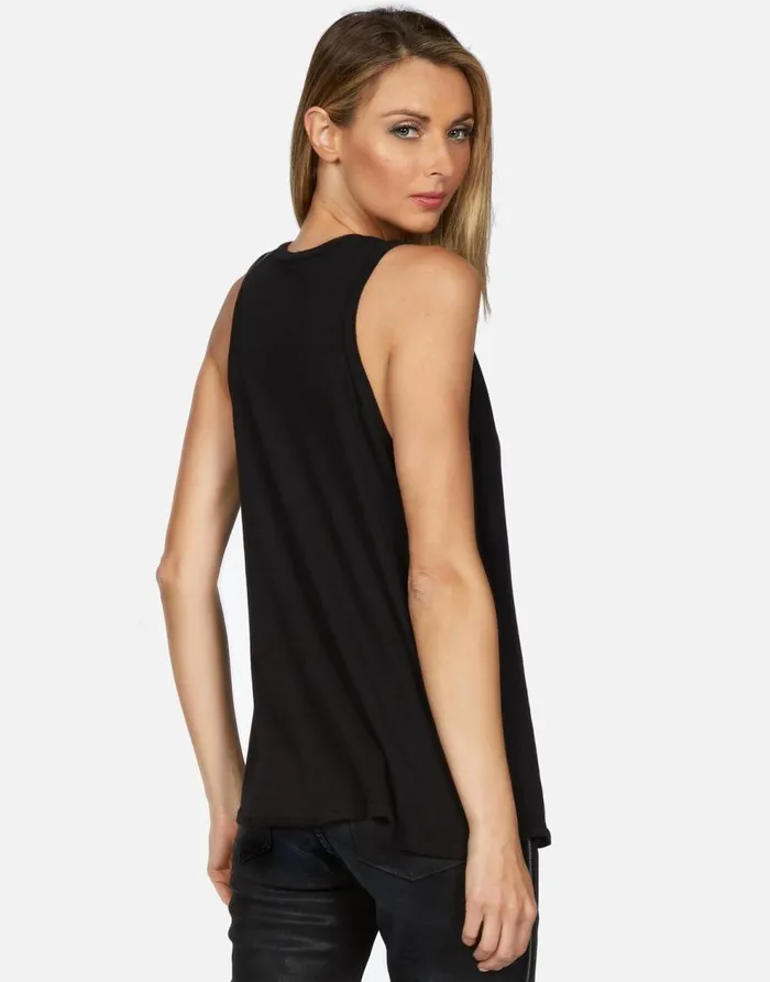 Women039s Peyton Crystal Biting Lip Black Lauren Moshi Tanks