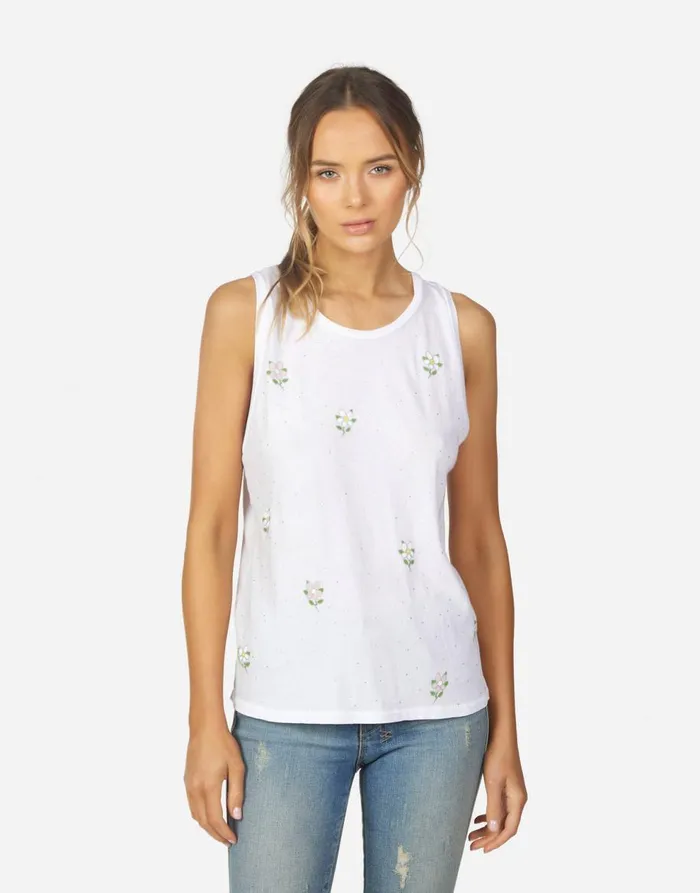 Women039s Peyton Daisy Crystal White Lauren Moshi Tanks