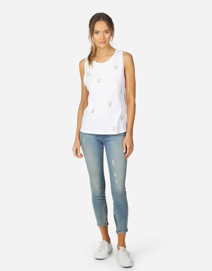 Women039s Peyton Daisy Crystal White Lauren Moshi Tanks