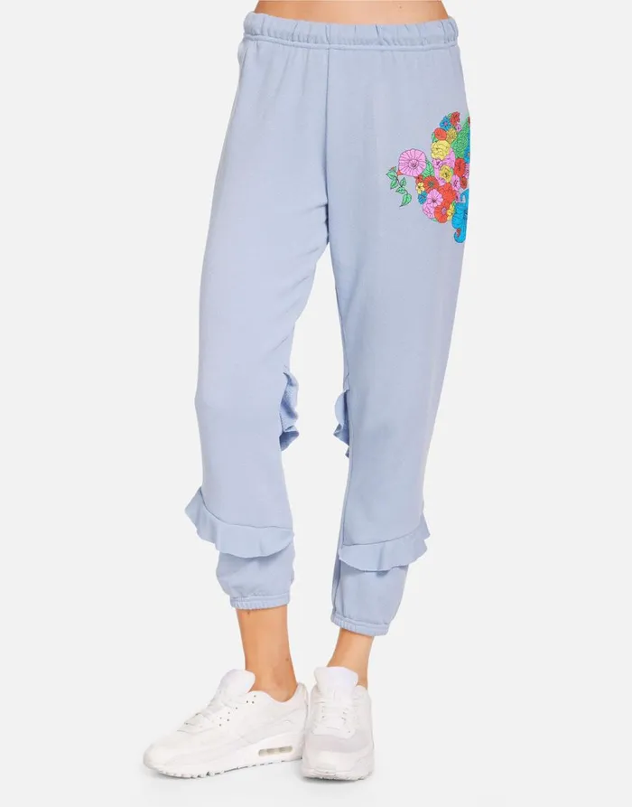 Women039s Tamara Floral Dove Soft Sky Lauren Moshi Crop Sweatpants