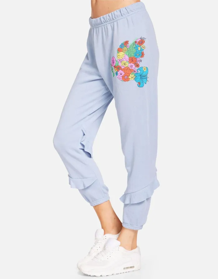 Women039s Tamara Floral Dove Soft Sky Lauren Moshi Crop Sweatpants