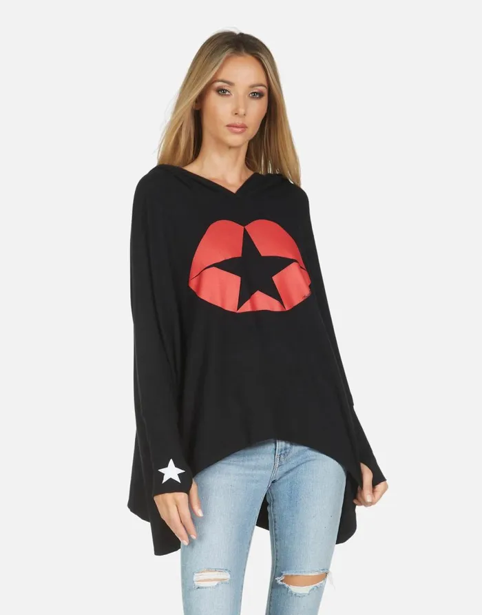 Women039s Wilma Star Kiss Black Lauren Moshi Hoodies