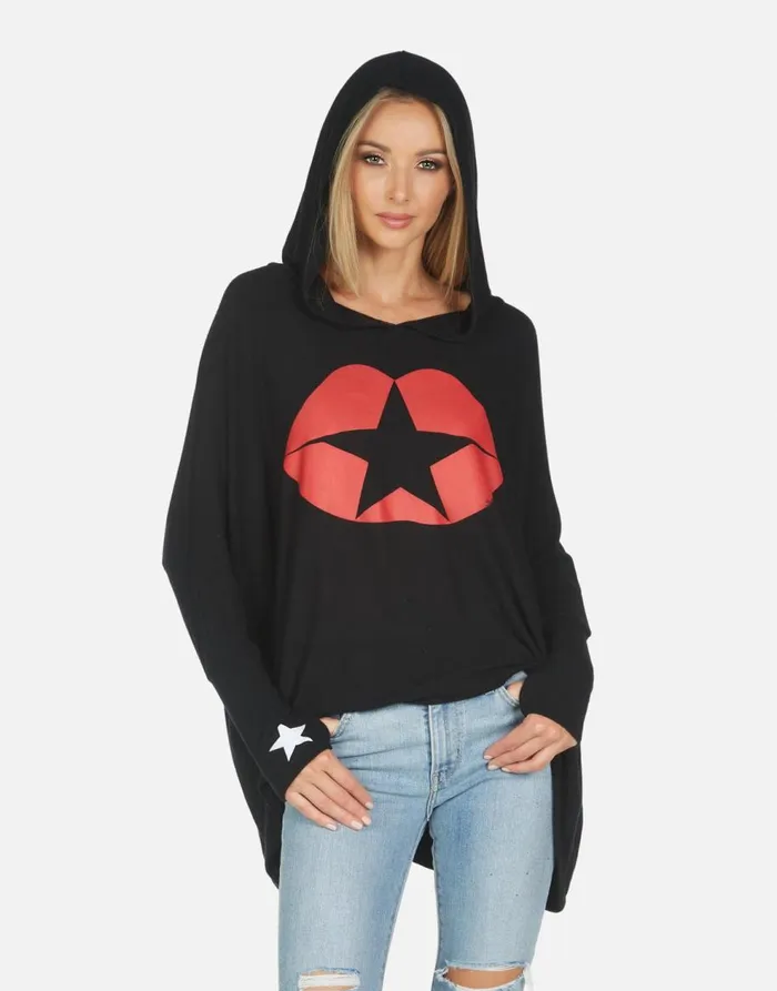 Women039s Wilma Star Kiss Black Lauren Moshi Hoodies