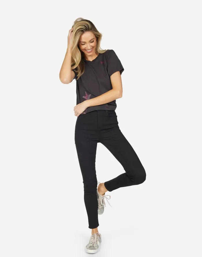 Women039s Wolf X Crystal Elements Onyx Lauren Moshi Short Sleeve