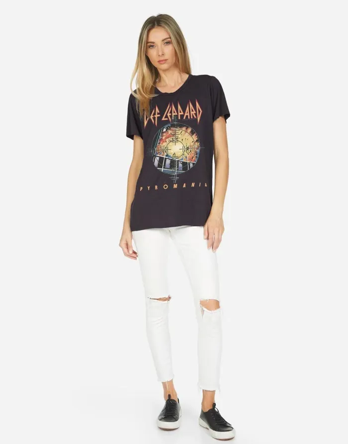 Women039s Wolf X Def Leppard Pyromania Onyx Lauren Moshi Short Sleeve