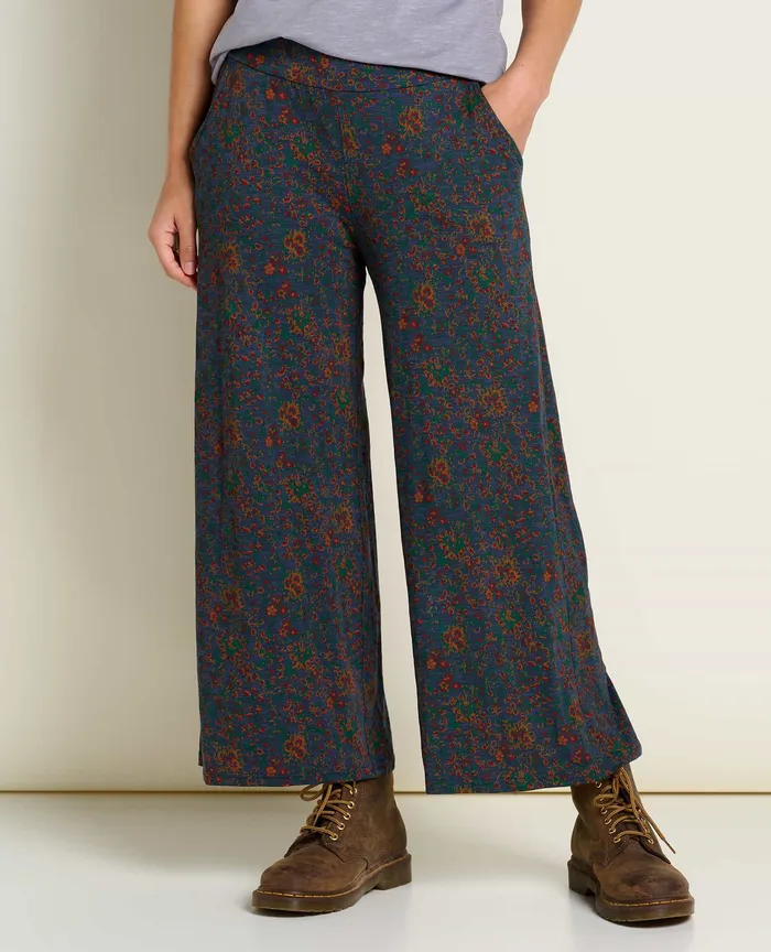 Women8217s Chaka Wide Leg Pant True Navy Paisley Print Pants ToadandCo