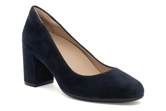 Women ABEO Footwear Dress Tempo Pump Navy Suede