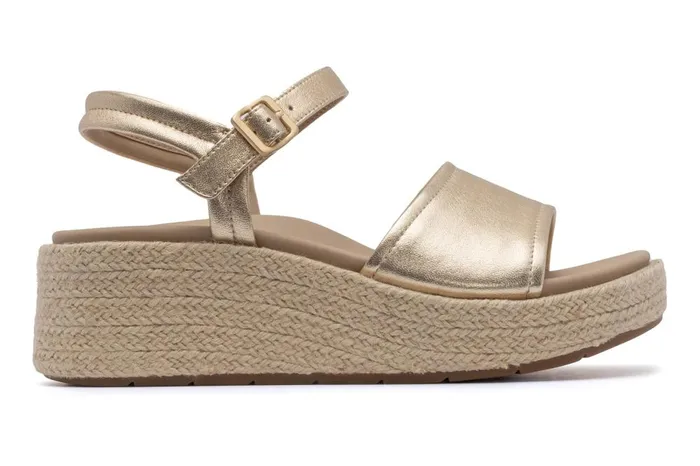 Women ABEO Footwear Sandals Solstice Buckle Sandal Light Gold Leather Women ABEO Footwear Sandals Solstice Buckle Sandal Light Gold Leather