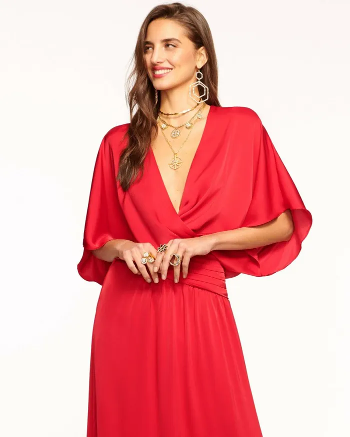 Women Adiel Wrap Midi Dress Navy Ramy Brook Dresses