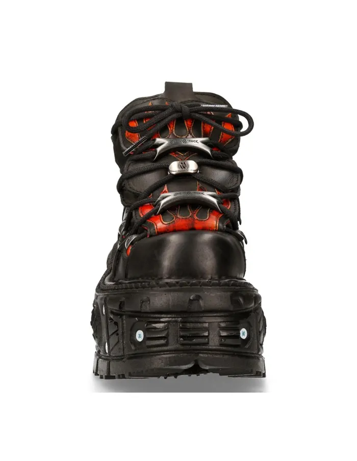 Women Ankle Boot Black Imperfect Tank With Laces MMet011C12 New Rock Platform Women Ankle Boot Black Imperfect Tank With Laces MMet011C12 New Rock Platform