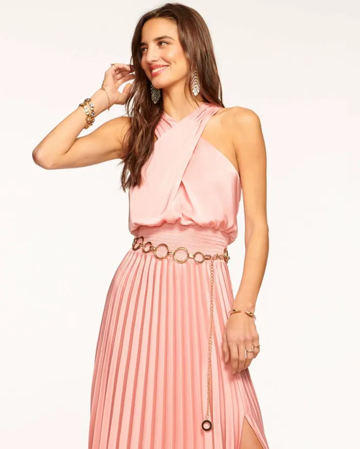 Women Arina Halter Maxi Dress Pink Thistle Ramy Brook Dresses