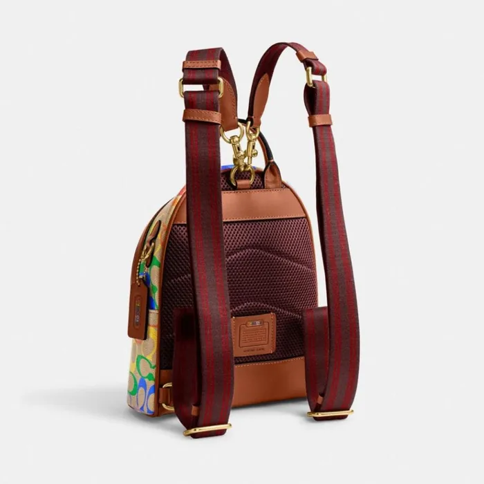 Women Backpacks Coach Charter Backpack 18 In Rainbow Signature Canvas Rainbow