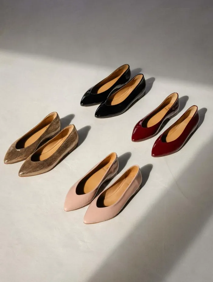 Women Ballet Flats Bobbies Alyssa Lacquered Black Women Ballet Flats Bobbies Alyssa Lacquered Black