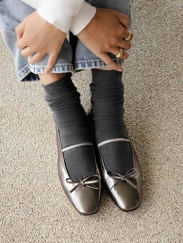 Women Ballet Flats Bobbies Kaa Cosmic Silver