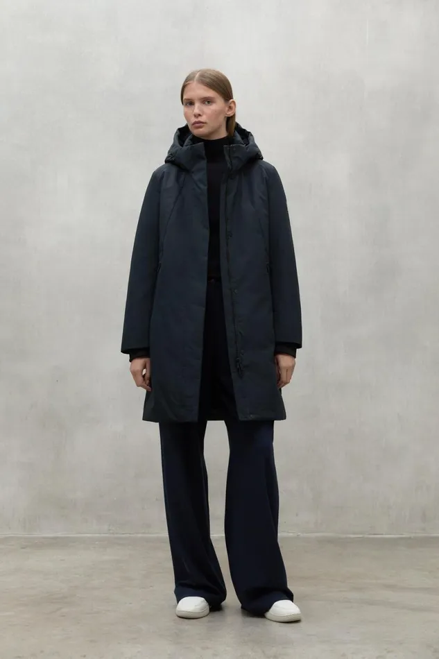 Women Black Glamour Coat Ecoalf Coats And Jackets