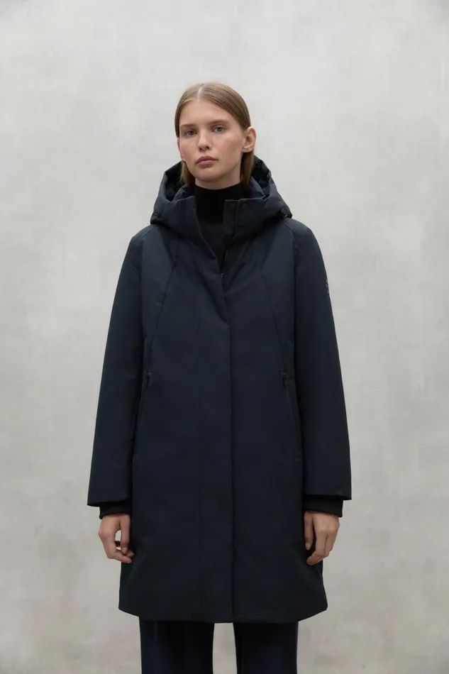 Women Black Glamour Coat Ecoalf Coats And Jackets