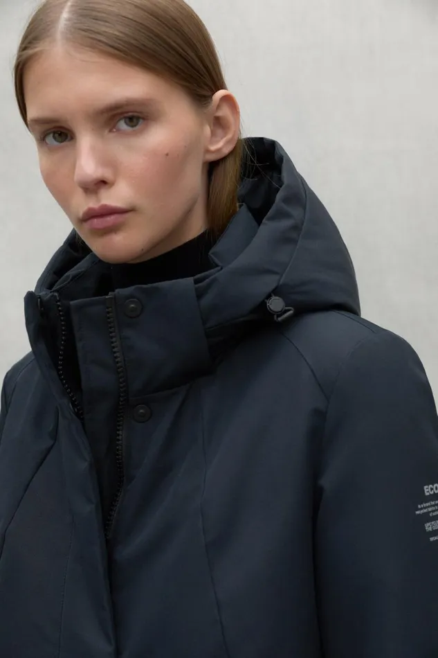 Women Black Glamour Coat Ecoalf Coats And Jackets