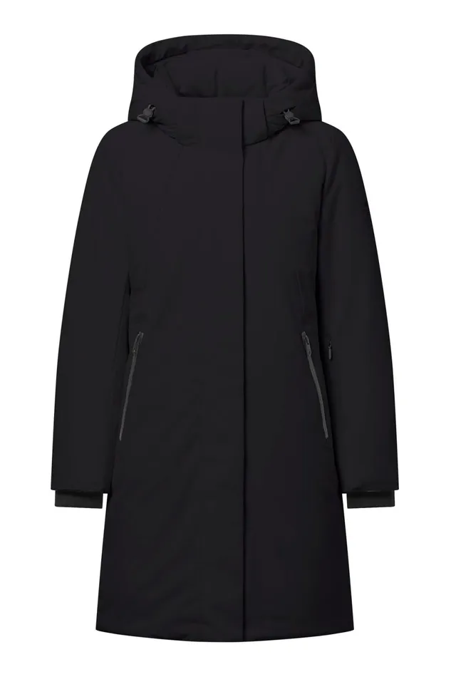 Women Black Glamour Coat Ecoalf Coats And Jackets