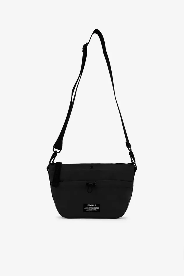 Women Black Pepita Shoulder Bag Ecoalf Handbags