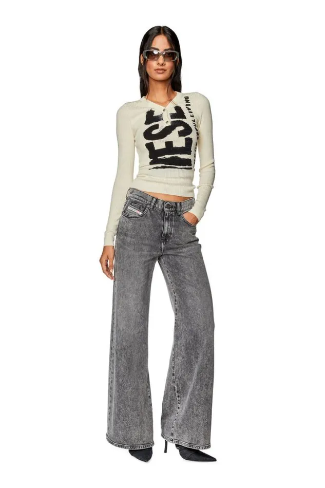 Women Bootcut And Flare Jeans 1978 DAkemi 09g57 Grey Diesel Bootcut And Flare