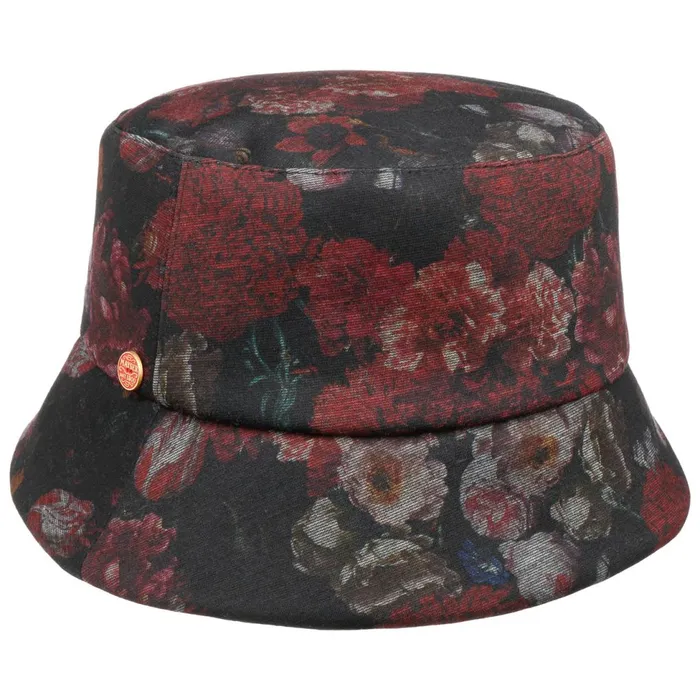 Women Bucket Hats Mayser Maite Flower Bucket Fabric Hat Blackburgundy