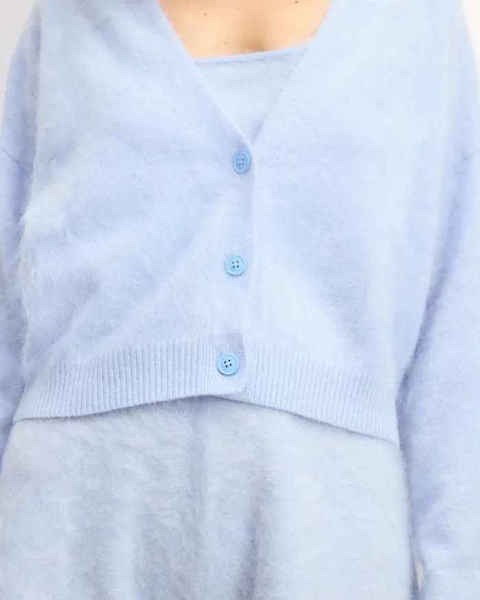 Women Cashmere Cardigans From Future Brushed Cardigan Sweater Baby Blue