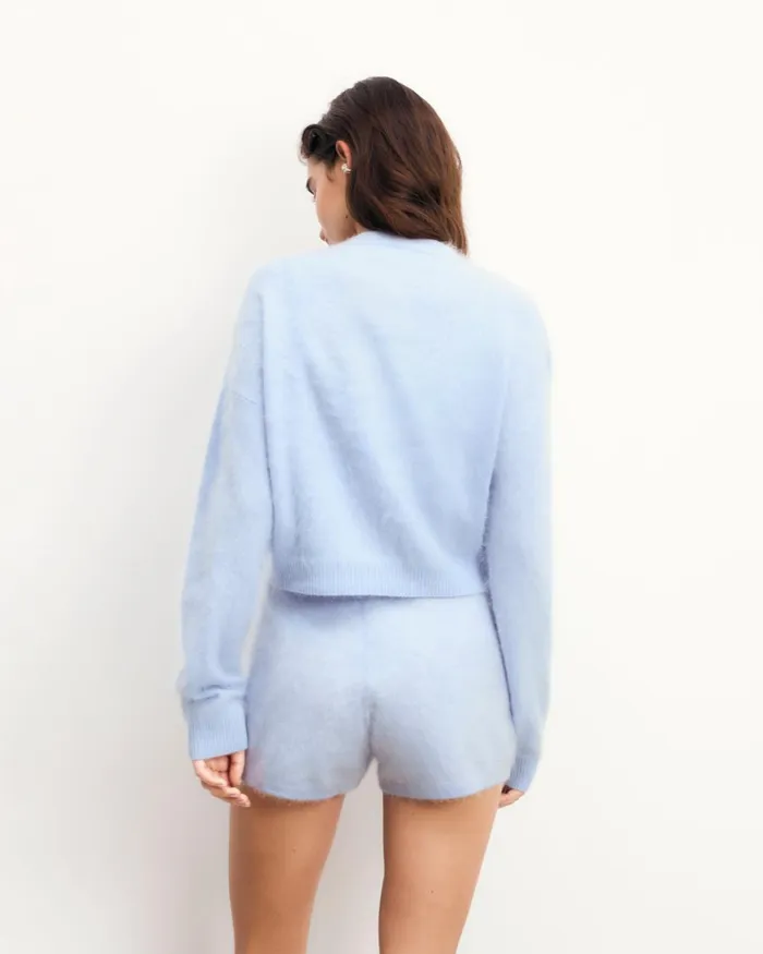 Women Cashmere Cardigans From Future Brushed Cardigan Sweater Baby Blue